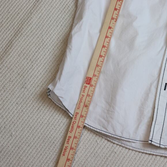 i Jeans by Buffalo Men's White Button Down Shirt Size L Contrast Stitch Western - Picture 4 of 7